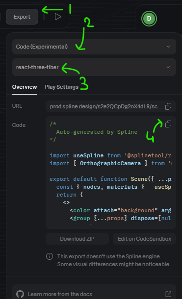 Export Model Code